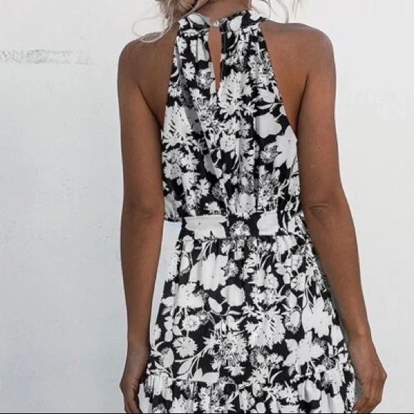 Boho Gypsy Halter Belted Maxi Dress New - Picture 2 of 12